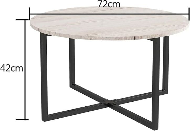 Round Coffee Table Tea Table End Table Sofa Cocktail Table for Living Room with