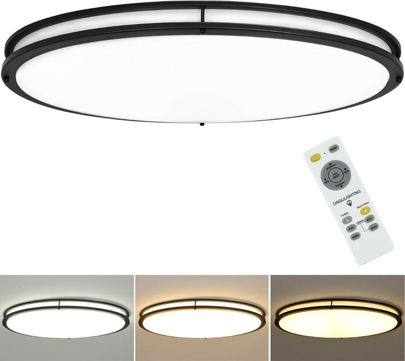 32"Ceiling Light 65W Black with Remote Control Dimmable Kitchen Ceiling Lighting