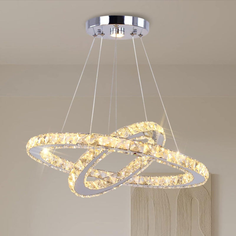 LED Crystal Chandelier 20 x 12 inches Warm White