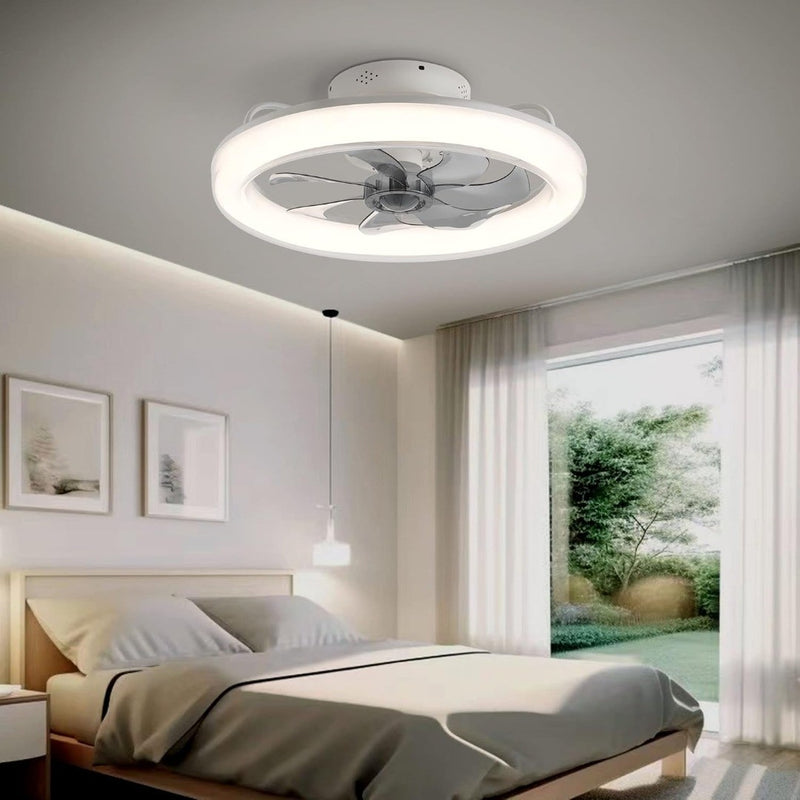 20''Ceiling Fans with Lights Flush Mount Ceiling Fan Dimmable Lights