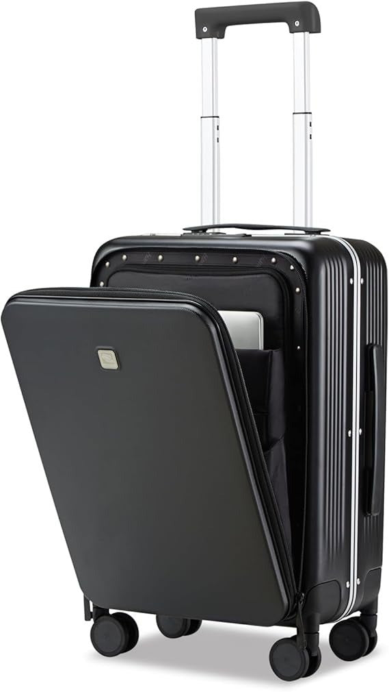 Hard Shell Suitcase - 20Inch - 4 Wheels - Front Opening- Laptop Compartment