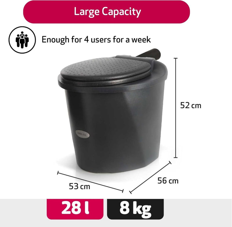 Dry Flush Toilet. Separating, Odourless, Waterless Toilet. Capasity 28l.