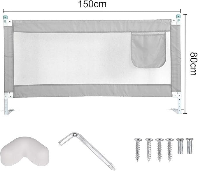 Bed Guard 150x70CM Bed Rail Foldable and Adjustable Bed Rail