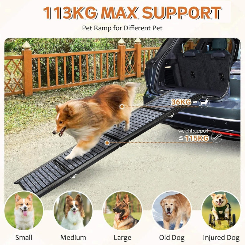 Extra Long 170cm Foldable Dog Ramp Non-Slip