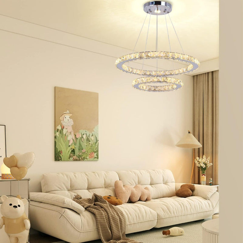 LED Crystal Chandelier 20 x 12 inches Warm White