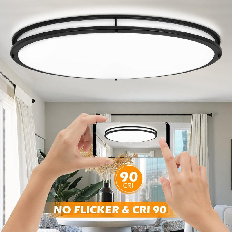 32"Ceiling Light 65W Black with Remote Control Dimmable Kitchen Ceiling Lighting