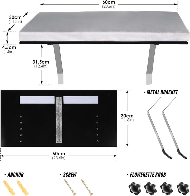 Cat Window Perch, Cat Wall Mounted Shelf Bed for Window Sill, Cat Window