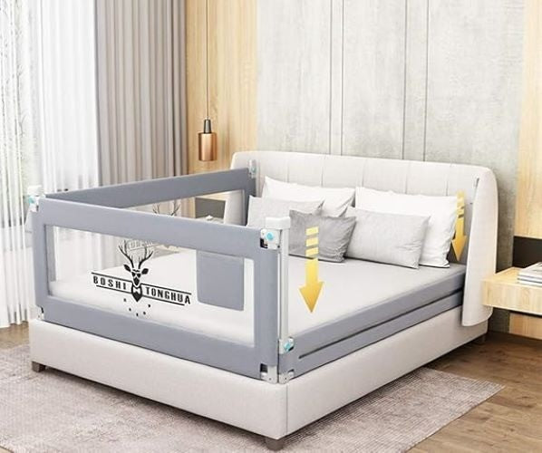 Toddlers Bed Rails Extra Long Swing Down Baby Bed Guards Fold Down Safety