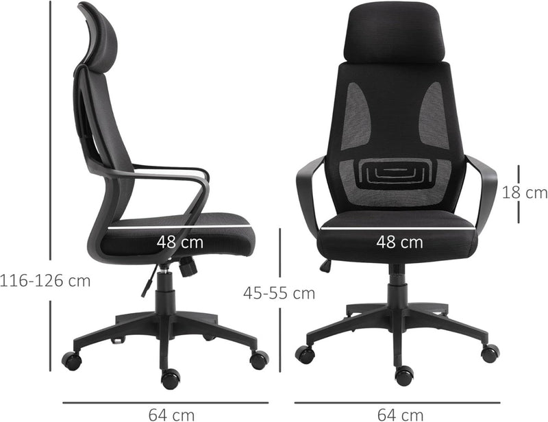 Office Chair-Vinsetto Office Chair Black.