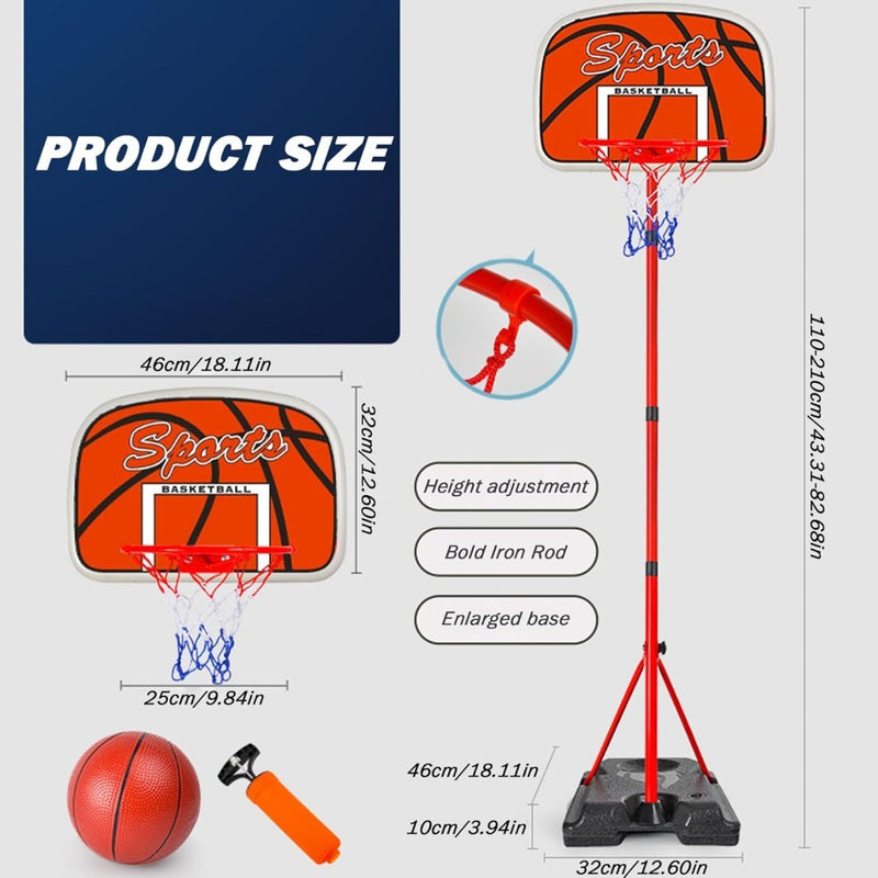 Kids Basketball Hoop Stand Height Adjustable Mini Basketball Hoop