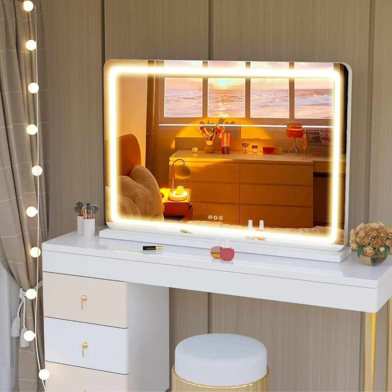 Hasipu Vanity Mirror With Lights, 32" X 22" Led Makeup Mirror