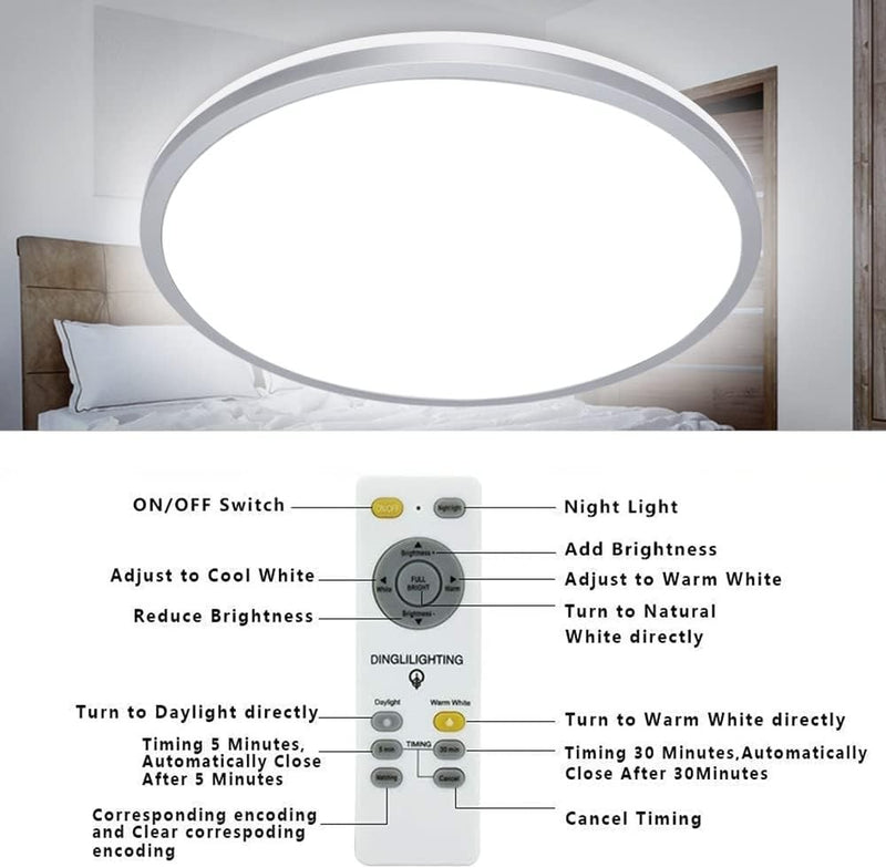 DINGLILIGHTING 35W LED Ceiling Light, Flush Mounted Ceiling Lamp for Living Room