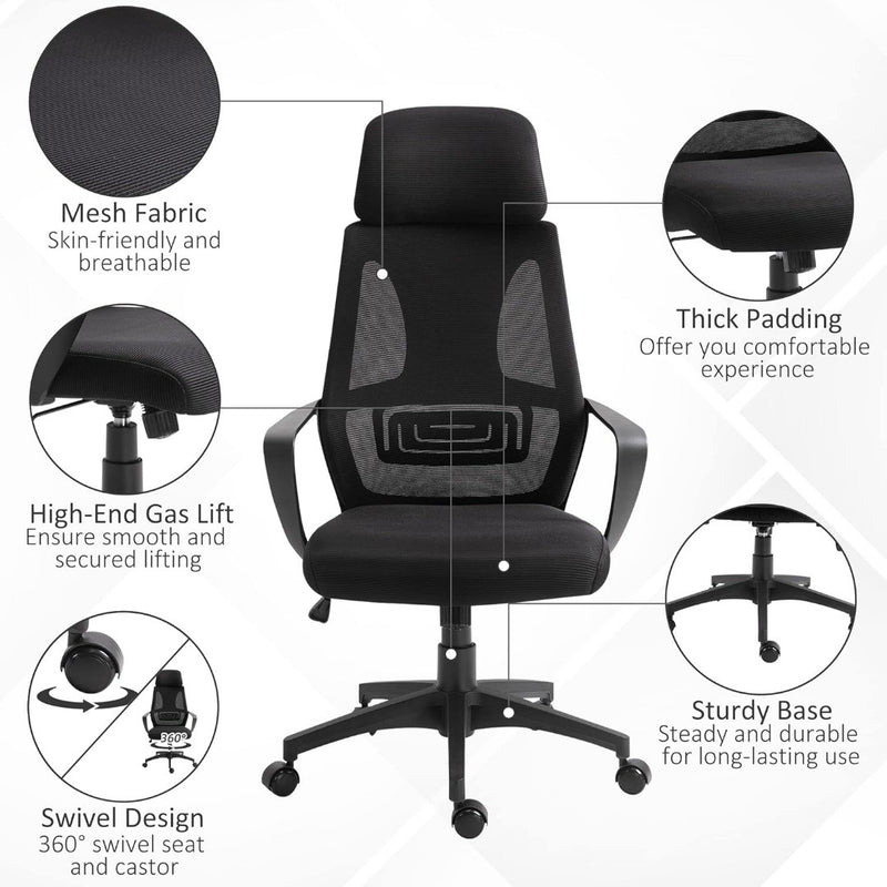 Office Chair-Vinsetto Office Chair Black.