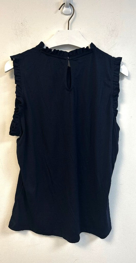 BODEN Supersoft Frill Detail Vest UK 18 Navy Blue NWT