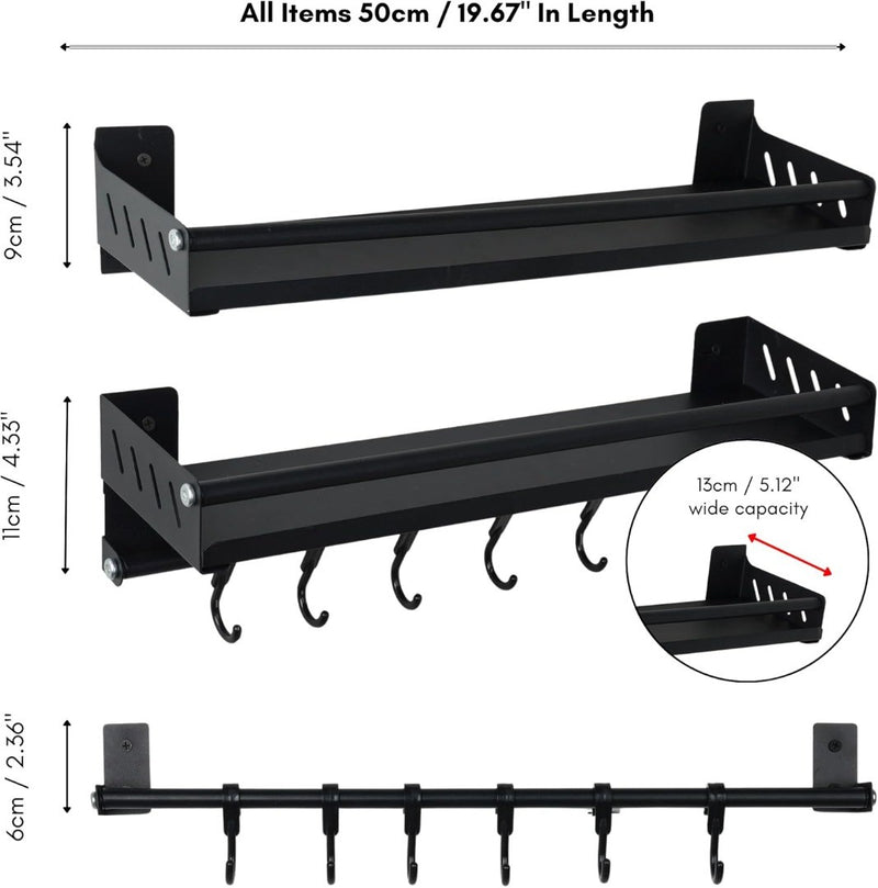 Wall Mounted Shelves and Rail