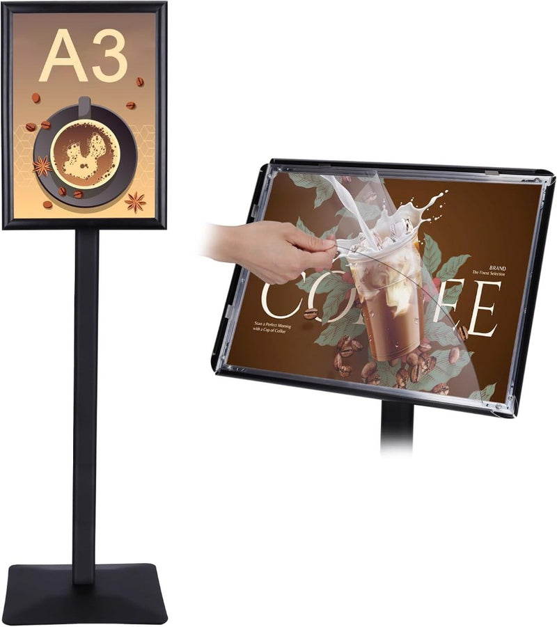 A3 Poster Stand Floor Standing Sign Holder Frame