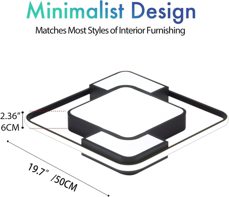 minifair Led Ceiling Light for Bedroom,Remote Control,Brightness Dimmable