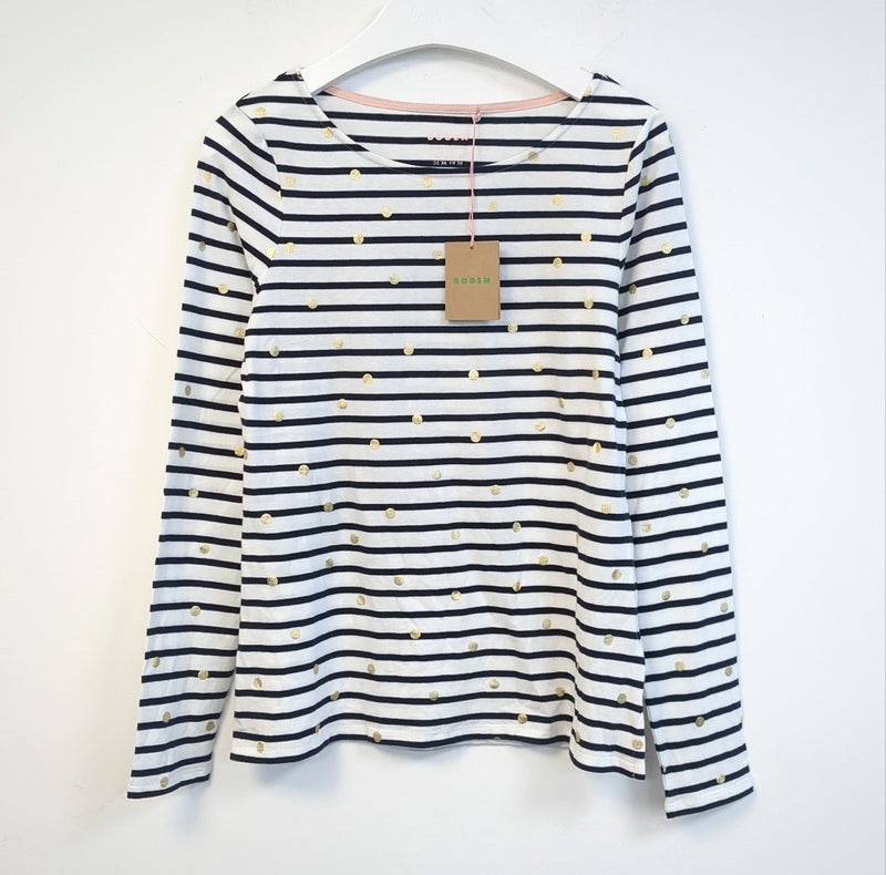 BODEN Ella Long Sleeve Breton Top UK 10