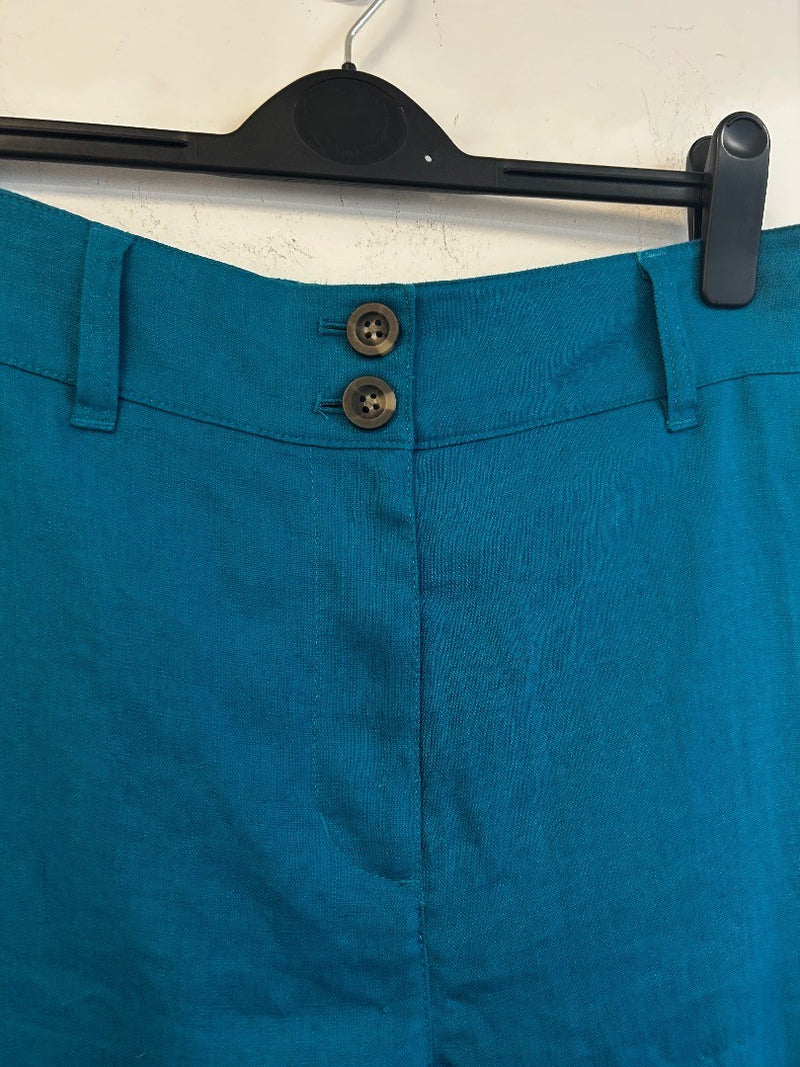 BODEN Westbourne Linen Trousers UK 12R Crystal Teal NWT R0266