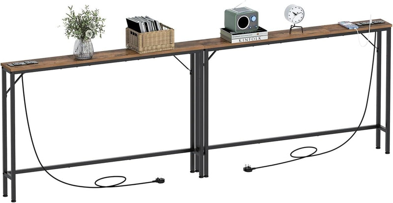 Skinny Console Table with Charging Station