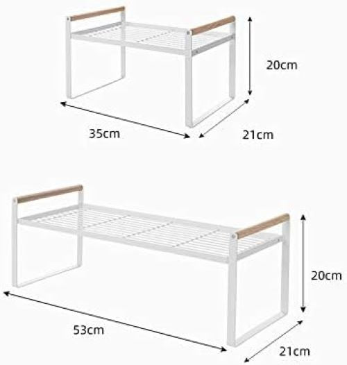 Kitchen Shelf Organiser,Spice Racks, Iron and Wooden Handle, Suitable for Home