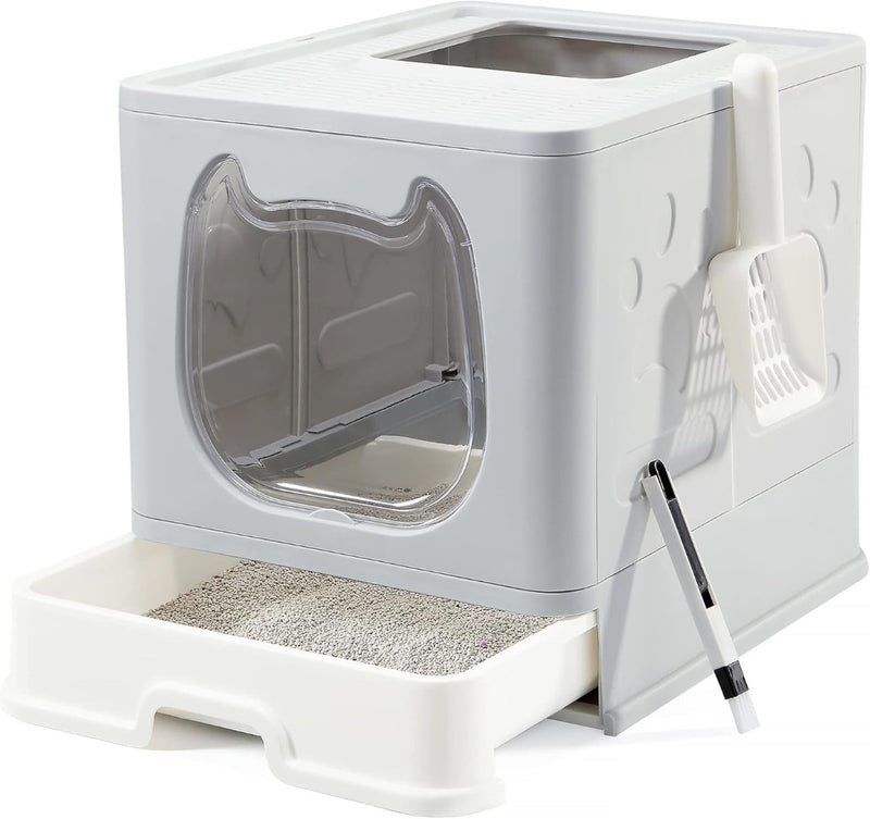 Covered Cat Litter Box with Lid for Small and Medium Cats, Top Entry Kit