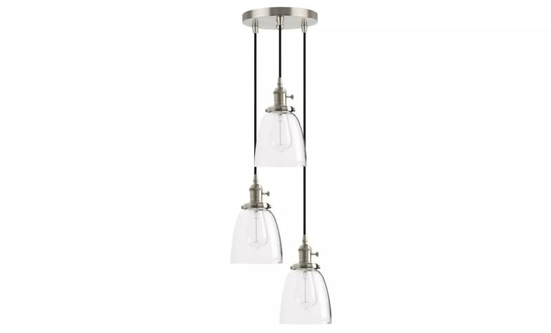 Industrial Modern Vintage Loft Bar Edison 3 Pendant Lights in Bronze .