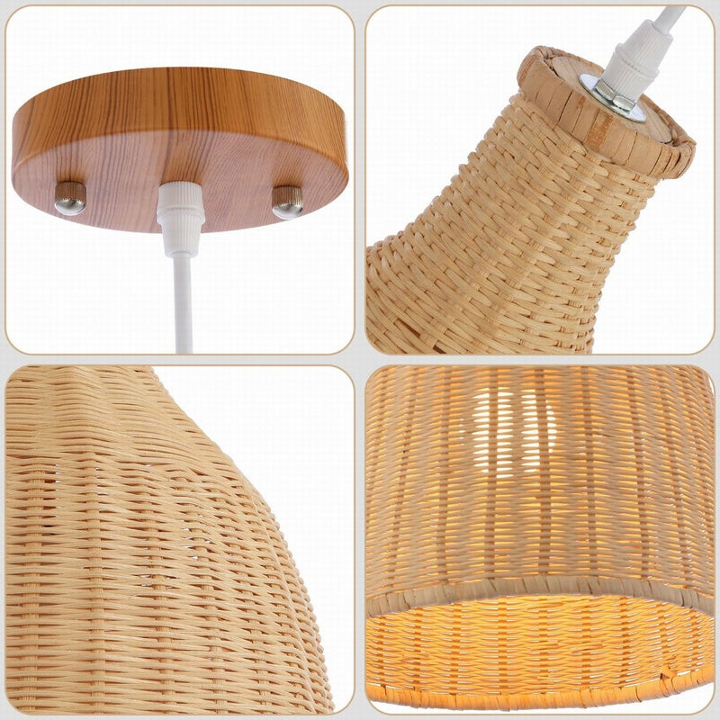 Pendant Light Handmade Natural Wicker Rattan Woven Hanging