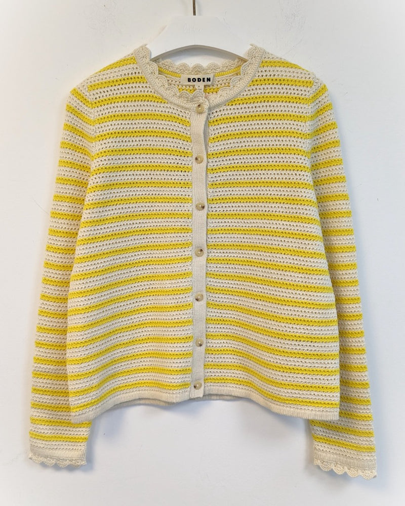 BODEN Textured Scallop Cardigan M UK 12-14 Minor Fault