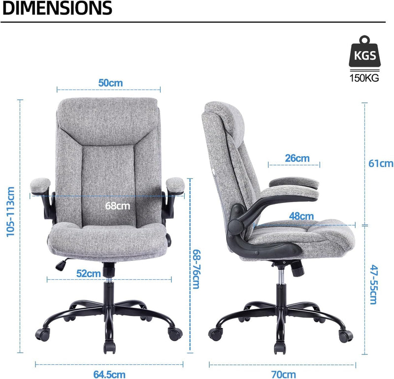 Ergonomic Swivel Chair Grey