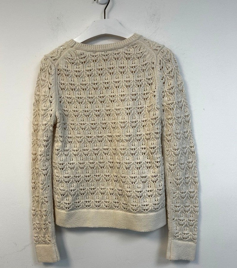 BODEN Crochet Knit Jumper Size XS Warm Ivory NEW w/Fault