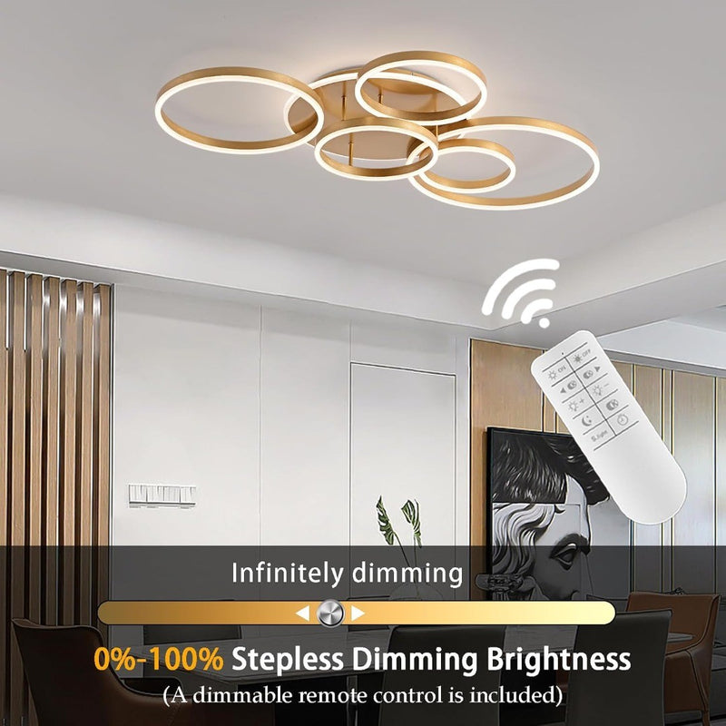 Dimmable Led Ceiling Light,116Cm Flush Mount 108W 6400Lm Ceiling Lights Fixture