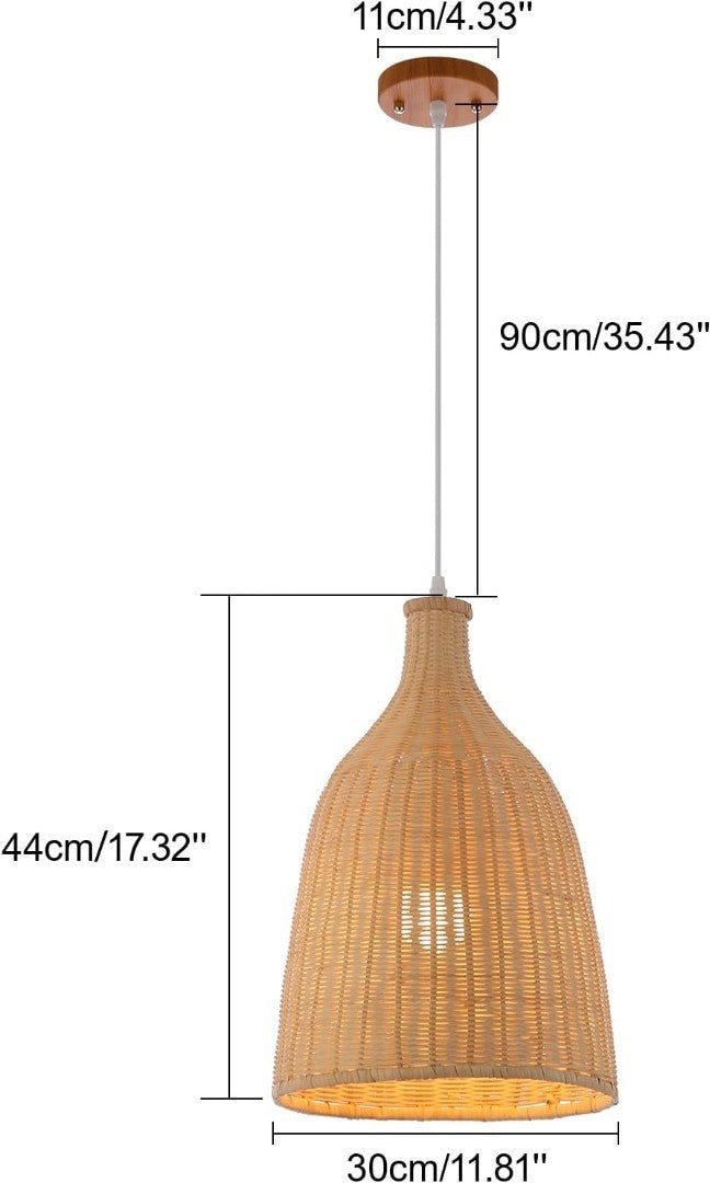 Pendant Light Handmade Natural Wicker Rattan Woven Hanging