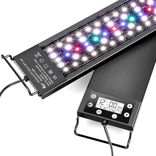 AQQA Aquarium Light, Auto On Off LED Fish Tank Light 24W