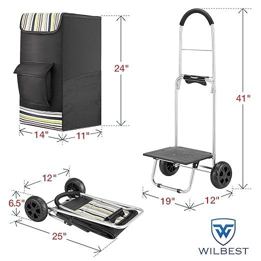 75Ltr Lightweight Shopping Trolley on 2 Wheels 2024 model, Polypropylene (PP)