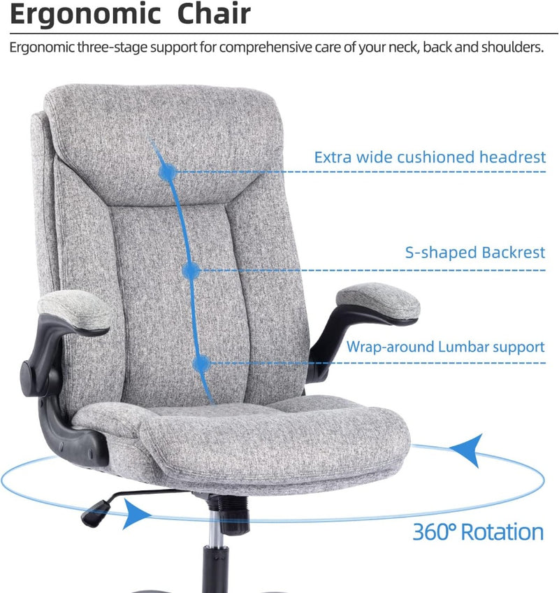 Ergonomic Swivel Chair Grey