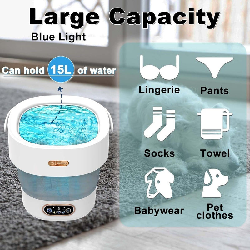 Portable light Foldable Washing Machine 2 in 1 Washer Machine and Dryer