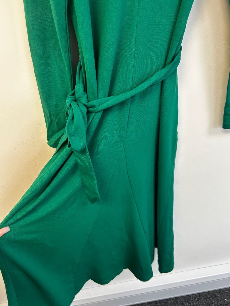 BODEN Bella Ponte V-Neck Midi Dress UK 16R Veridian Green NWT