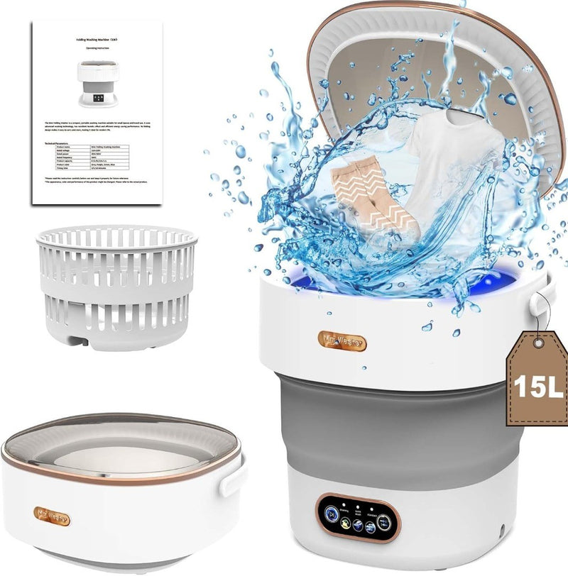 Portable light Foldable Washing Machine 2 in 1 Washer Machine and Dryer