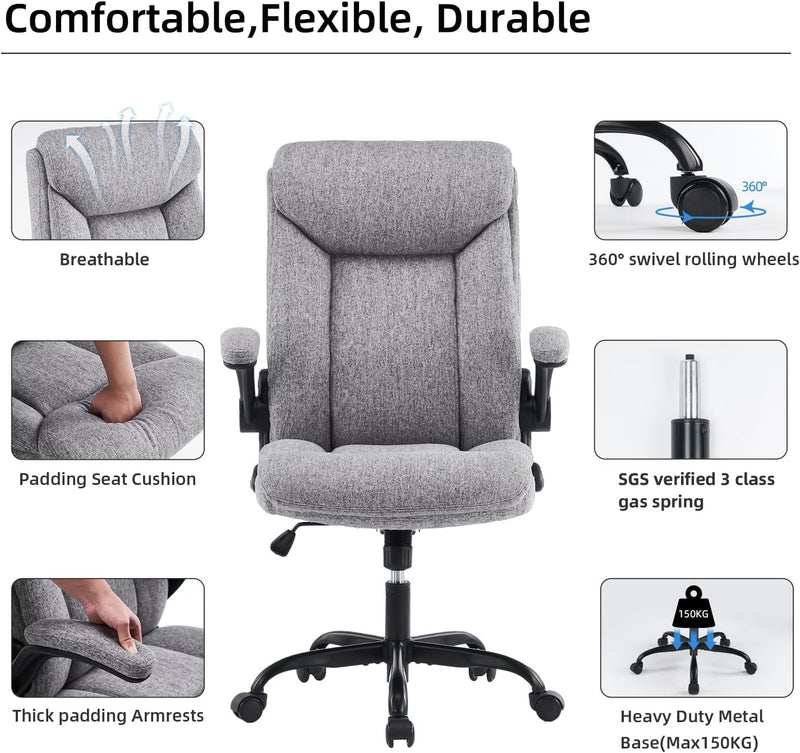 Ergonomic Swivel Chair Grey