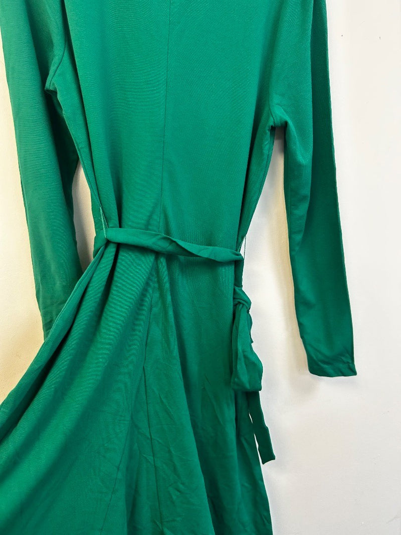 BODEN Bella Ponte V-Neck Midi Dress UK 16R Veridian Green NWT