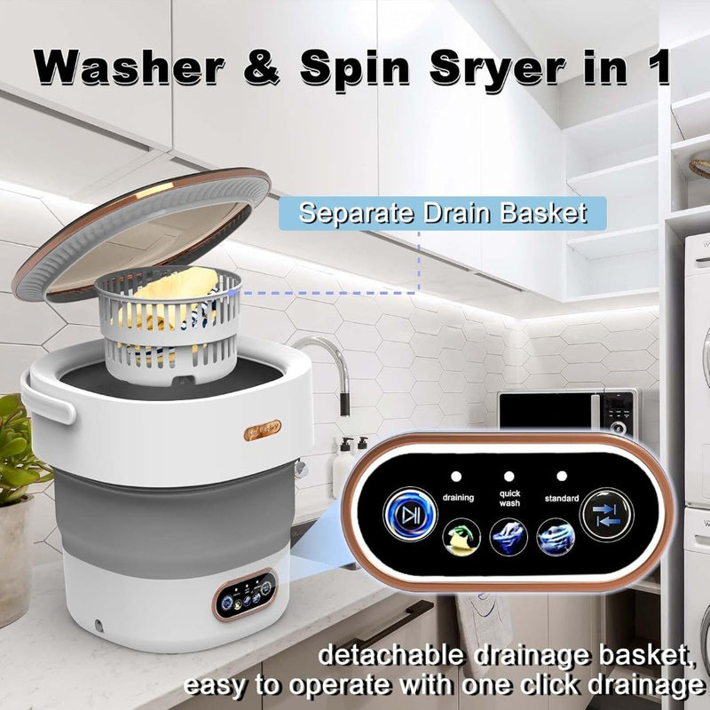 Portable light Foldable Washing Machine 2 in 1 Washer Machine and Dryer