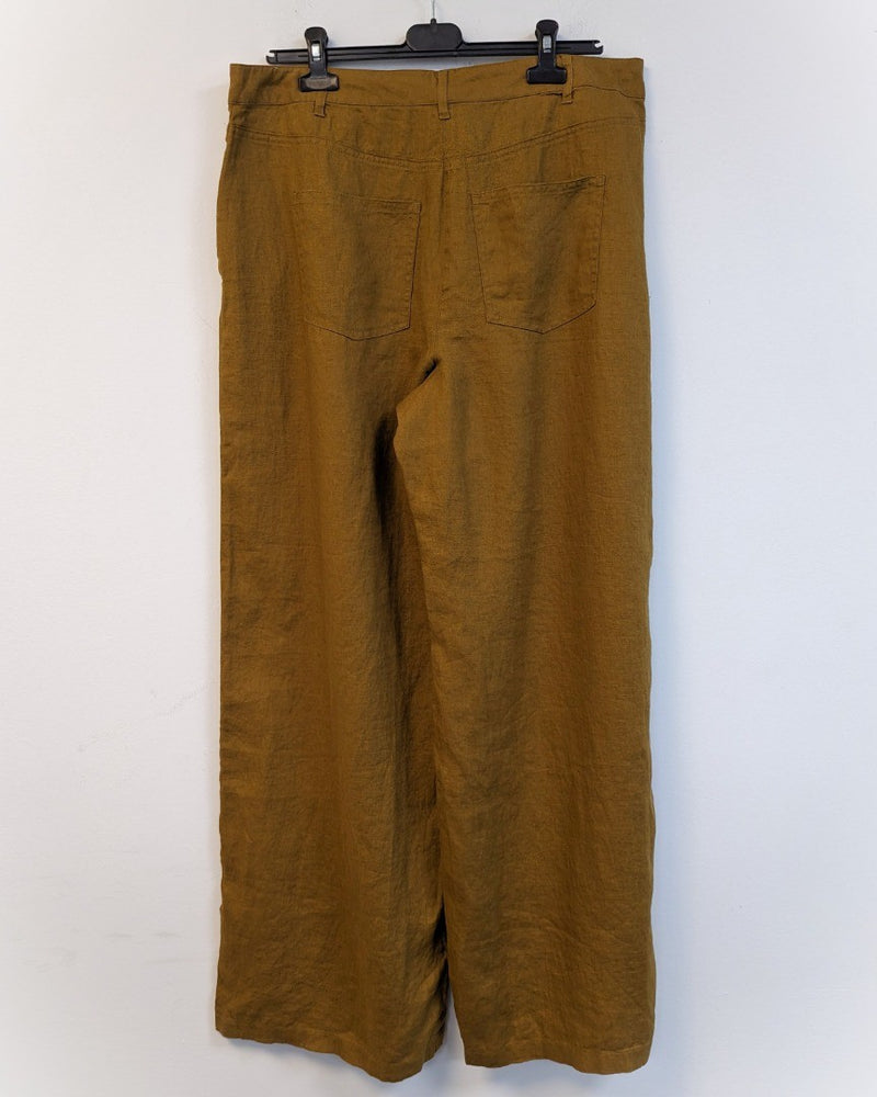 BODEN Regent Pleat Linen Trousers UK 14 Minor Fault