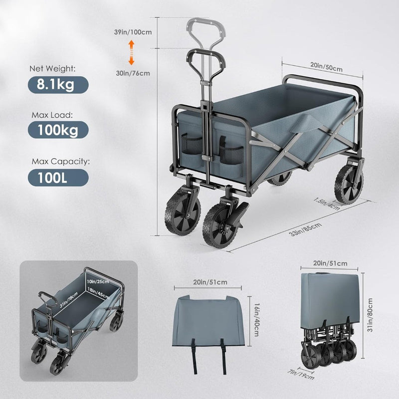 Collapsible Folding Wagon Trolley with Wheels