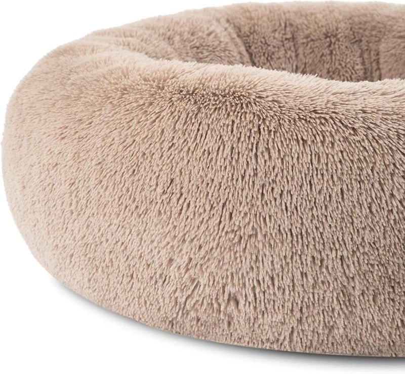 Donut Dog Bed Large Fluffy Camel