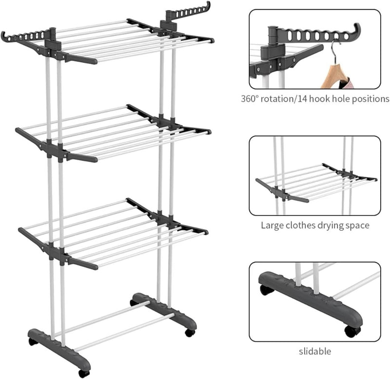 Clothes Drying Rack 4 Tier Foldable