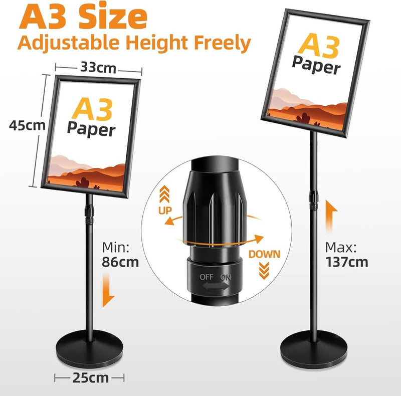 Heavy-Duty Sign Holder A3 Poster Stand