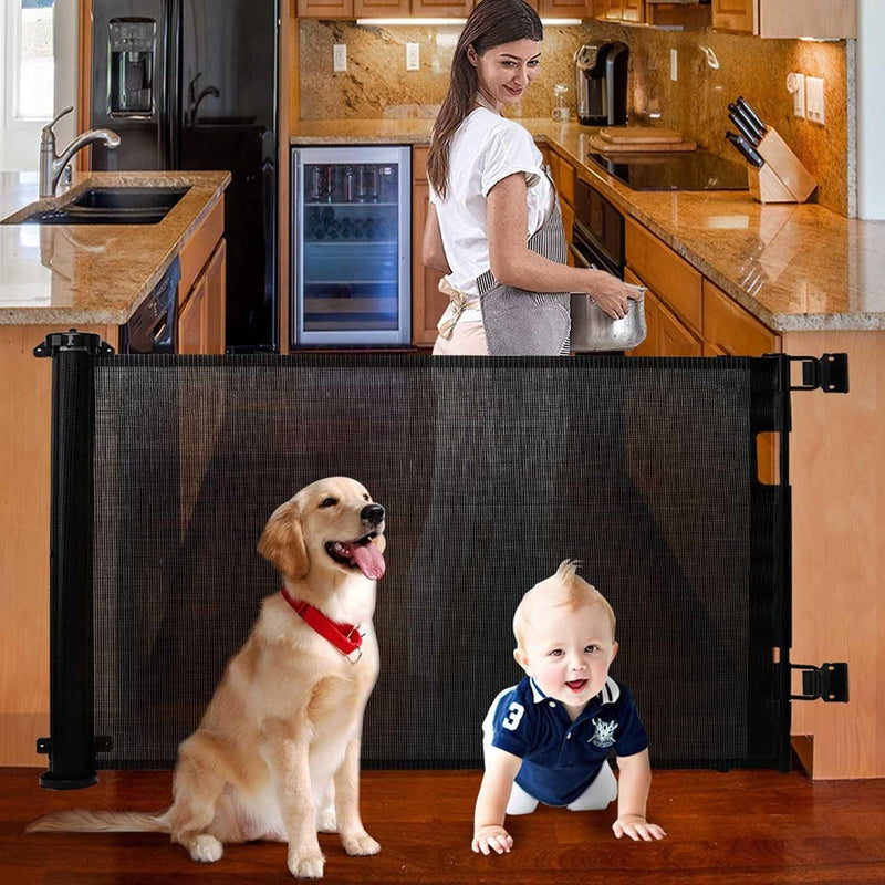 Retractable Baby Gate - Upgraded Stair Gates for Dogs, 150x86CM Stair Gates