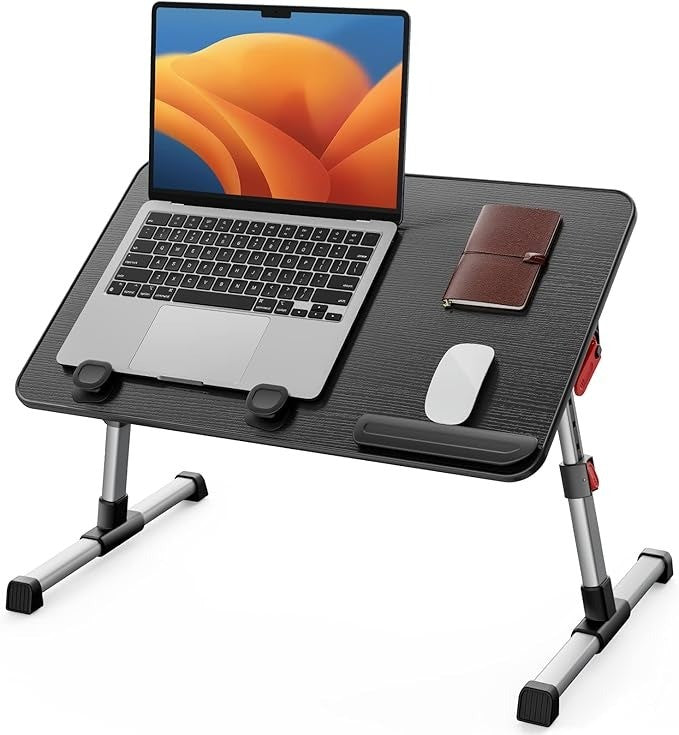 Table, Bed Table Height Adjustable, with 4 Adjustable Angles, Foldable Laptop