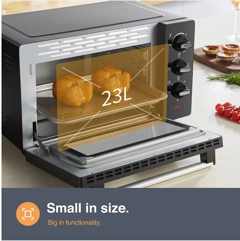 23L Mini Oven with Adjustable Temperature Control 90-230, 1400W